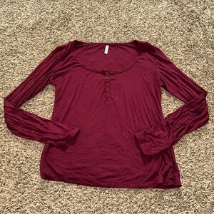 HALARA Maroon Long Sleeve Top